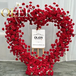 OLERAY 8D Flower Wall Silk Rose Backdrop for Wedding Party Home Decor 30 Years Factory