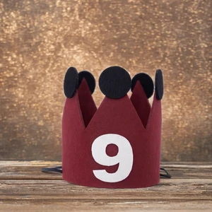 Stylish and Fashionable Eco-Friendly Felt Crown Birthday Hat Custom Designed Photo Prop for Boys and Girls Party Decorations
