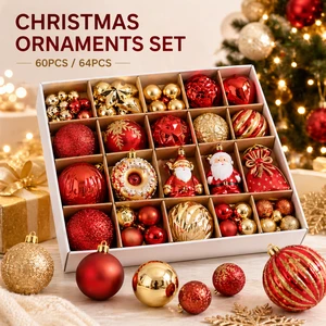 Christmas Ornaments Set Shatterproof Tree Decorations Holiday Party Home Decor Multi Color Festive Baubles Wholesale Supplier