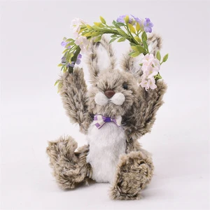 Factory BSCI handmade craft supplies Easter rabbit foam body plush bunny decor Easter decoration