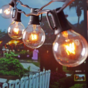 25ft 110V-120V Garden Garland Lights Commercial Light Stringer G40 Patio Globe Party Wedding Cafe Shop String Lights
