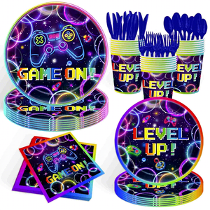 Wholesale Modern Hot Selling Video Game Level up Theme Party Supplies Set for Kids Birthday Party Decoration