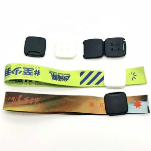 Free Design Exclusive to Your Custom Ecofriendly Fabric Woven Ribbon Print Party Club Concert Wristband Bracelet with Lock