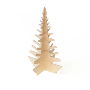 Esposit Hot Sales Interlocking Small Christmas Tree 9mm Birch Plywood Hanging Jewelry Holder Customizable Table Display Home
