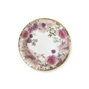 Party Supplies Dinnerware 7in 10Pcs Floral Paper Plates Flower Pattern Disposable Paper Plates for Spring Party