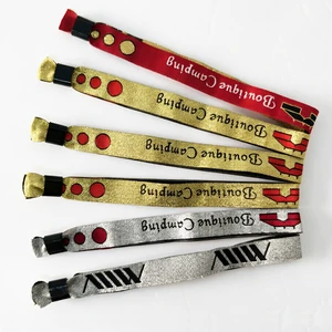 Cheap Price Custom Logo Party Supplies Event Wristbands Polyester Woven Bracelets