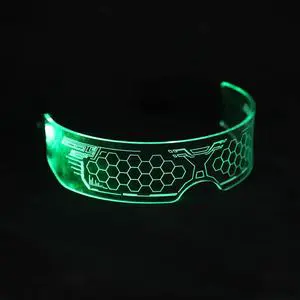 Custom Logo Colorful Luminous LED Glasses Factory Price Cyberpunk Tech Style Electronic Glowing Glasses for Festivals Promotions