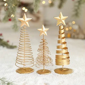 Decorative metal Christmas ornaments available in various styles including minimalist, Nordic, luxury
