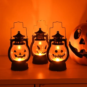 Halloween Hand-Held Pumpkin Lanterns Terrifying Atmosphere Plastic Party Decorations Factory Wholesale
