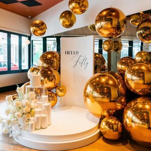 New Product Ideas 2024 Party Decorations Backdrop Giant Mirror Balloons Inflatable Metallic Balls Big Shiny Balls Inflatable
