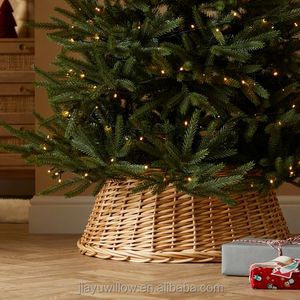 JY Mini Christmas Tree Stand with High Quality Handmade Ball Ornaments & Skirt Collar Festive Style