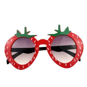 New Transparent Kids Fruit Shape Plastic Sunglasses Strawberry Design Fancy Party Glasses for 2-4 Years Tropical Party
