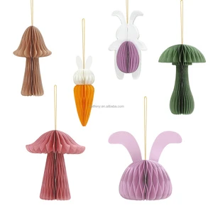 Easter Design Decoration Holiday Party Supplies Christmas Ornaments Paper Balls with Magnet for Home Decor
