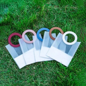 Clear PVC Gift Bags With Handles Reusable Plastic Party Favor Bags Transparent Goodie Bags For Wedding