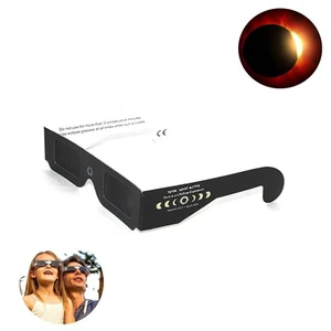 Factory Custom Logo Print Eclipse Glasses ISO CE Certified Paper Lamination Solar Promotion Solar Eclipse Glasses