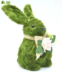 Party Supplies Styrofoam Handcrafted Easter Decoration with Plants 17*10*16cm