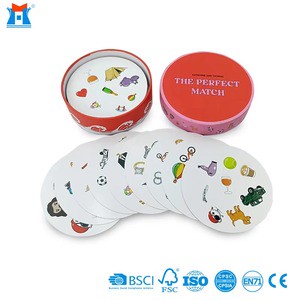 Custom Personalized Design High Quality White Core Paper Kids Entertaining Interactive Round Card Game