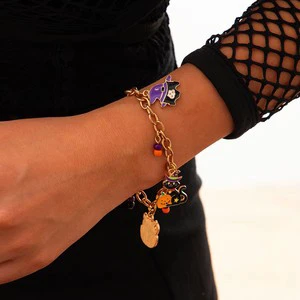 2025 Fashion Jewelry Bracelets Handmade Halloween Ghost Bracelet With Pumpkin Pendant for Girl Party Festival Jewelry
