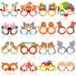 Cross-border Carnival Circus Party Funny Photo Props Paper Glasses Amusement Park Party Photo Supplies
