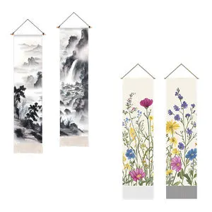 Custom High Quality Vertical Banner Printed Design With Tassels for Home Decoration