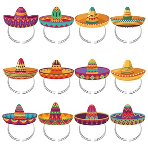 New Mexican-themed Party Children's Paper Headband Photo Props Decoration Set