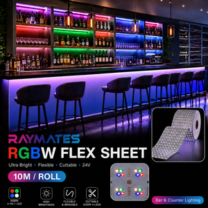 Modular Ultra Flexible Cuttable RGBW LED Sheet Roll Custom Cut Design for Stone Countertop Backlit Decoration LED Sheet Panel