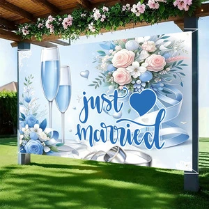 Romantic Elegant Floral Wedding Banner Bride to Be Photo Booth Backdrop for Wedding Engagement Anniversary Party Decoration