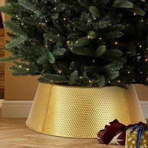 Golden Metal Christmas Tree Stand for Easy Installation