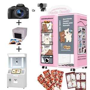 Customized Frame SLR iPad Instant Print Photo Booth 21.5-inch Touch Screen Adjustable Camera Kiosk Machine Interactive