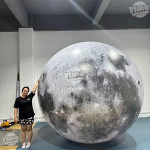 Custom Giant 6m 10m Space Theme Party LED Light Model For Durable And Portable PVC Inflatable Moon Ball Of Earth
