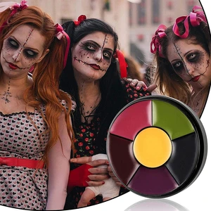 Non Toxic 6-Color Oil-Based Waterproof Long Lasting Face & Body Paint for Christmas Halloween Parties All Ages