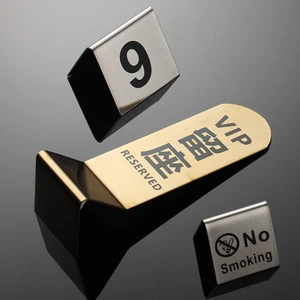 Stainless Steel Table V-shaped Table Reserved Restaurant Number Plate Take Table Number Restaurant Seat Plate