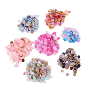 Pink/Blue Metallic Tissue Paper Biodegradable Circle Confetti for Halloween Easter Birthday Parties & Festivals-Party Supplies