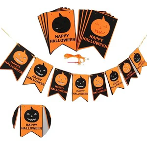 2025 New Design Party Felt Halloween Decoration Large Halloween Garland Bat Ghost Pumpkin
