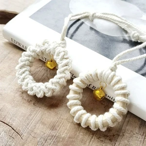 Hand Woven Handmade Modern Style Christmas Cotton Circle Ring Bell Pendant Tree Decoration Home Wall Hanging Gift