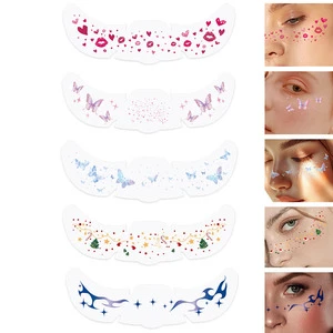 Waterproof Christmas Face Freckles Stickers Cartoon Carnival Party Valentine's Day Eco Friendly Instant Makeup Tattoo Stickers