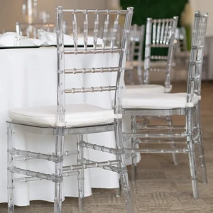 Wholesale High Quality Acrylic Chiavari Luxury Wedding Chairs French Style Plastic Transparent Chair Clear Chairs