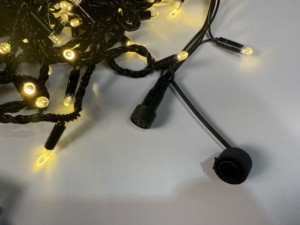 8 Functions 3 Pin Black PVC Wire 3000K Warm White Led String Light Waterproof Outdoor Lighting Decorative fairy Light Christmas