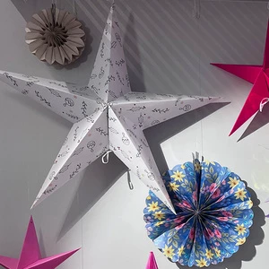 Elegant Stylish Art Paper 60cm Star Party Wall Decorations Festive Hanging Ornaments Back School Graduation Christmas New Year