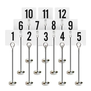 Simple Restaurant Standing Stainless Steel Table Number With Different Sizes