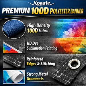 Premium 100D Polyester Fabric Banner Custom Printed Banner for Event Promotion