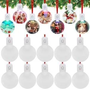 Personalized Acrylic Christmas Tree Ornaments with RGB LED Light Blanks Sublimation Christmas Ornaments