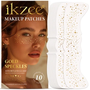IKZEE Waterproof Gold Christmas Peckle Freckles Patch Set Glitter Freckles Face Makeup Patches Face Tattoo Sticker