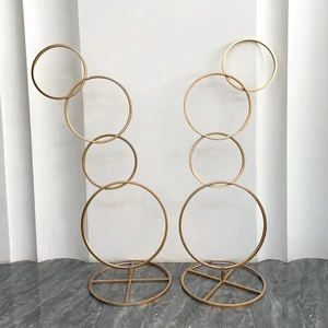 Haocheng HC-250509 Modern Wedding Background Metal 5Ft Round Hoop Backdrop Stand 4 Tier Floral Balloon Arches
