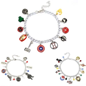 New Fashion TV Stranger Things Marvel Avengers Bracelet Iron Man Thor Black Panther logo Bracelet