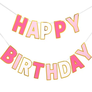 Kids Adults Birthday Party Decor Happy Birthday Banner Sign with Single Letters for Anniversary Photo Booth Background