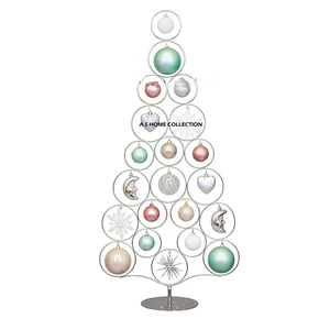 Led Lighting Metal Christmas Tree With Star on Top and Hanging Rust Free Bells Table Decorative Item Christmas Display Stand