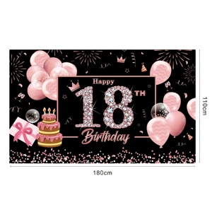 Low MOQ Happy Birthday Banners Party Backdrop Birthday Background Party Decorations