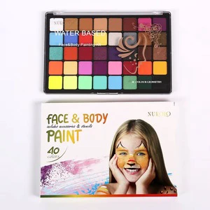 Hadiyah Factory 40 Color Hypoallergenic Natural Plant-Based Water-based Face Paint Palette 280g Kids Cosplay Body Art Painting