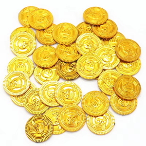 2026 Artificial Pirate Gold Plastic Coins F-ak-e Game Chips Lottery Props for Party Decorations Treasure Hunt Games 100-Piece